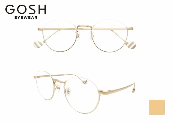 メガネ ゴッシュ GOSH go-608 46ロ20 日本製 チタン ボストン アンダーリム （フレームのみ / 度付き / 度なし 伊達） メンズ レディース 17,424円