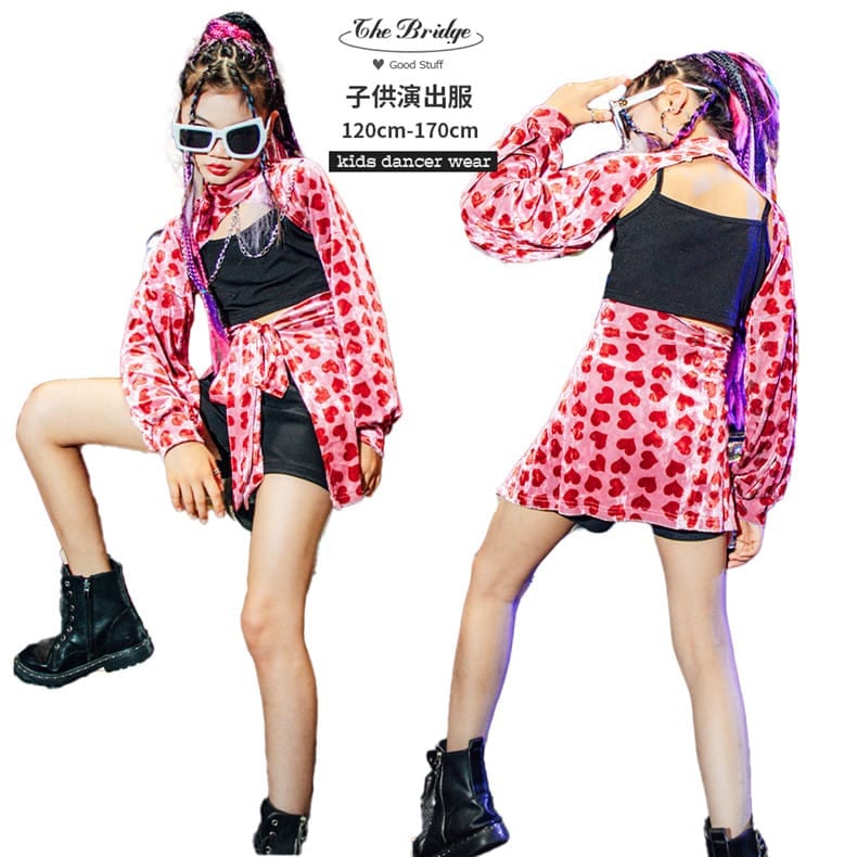 4点セット 女の子 ダンス衣装 ステージ 舞台 演出 JAZZ 子供ダンスキッズ ベビー マタニティ