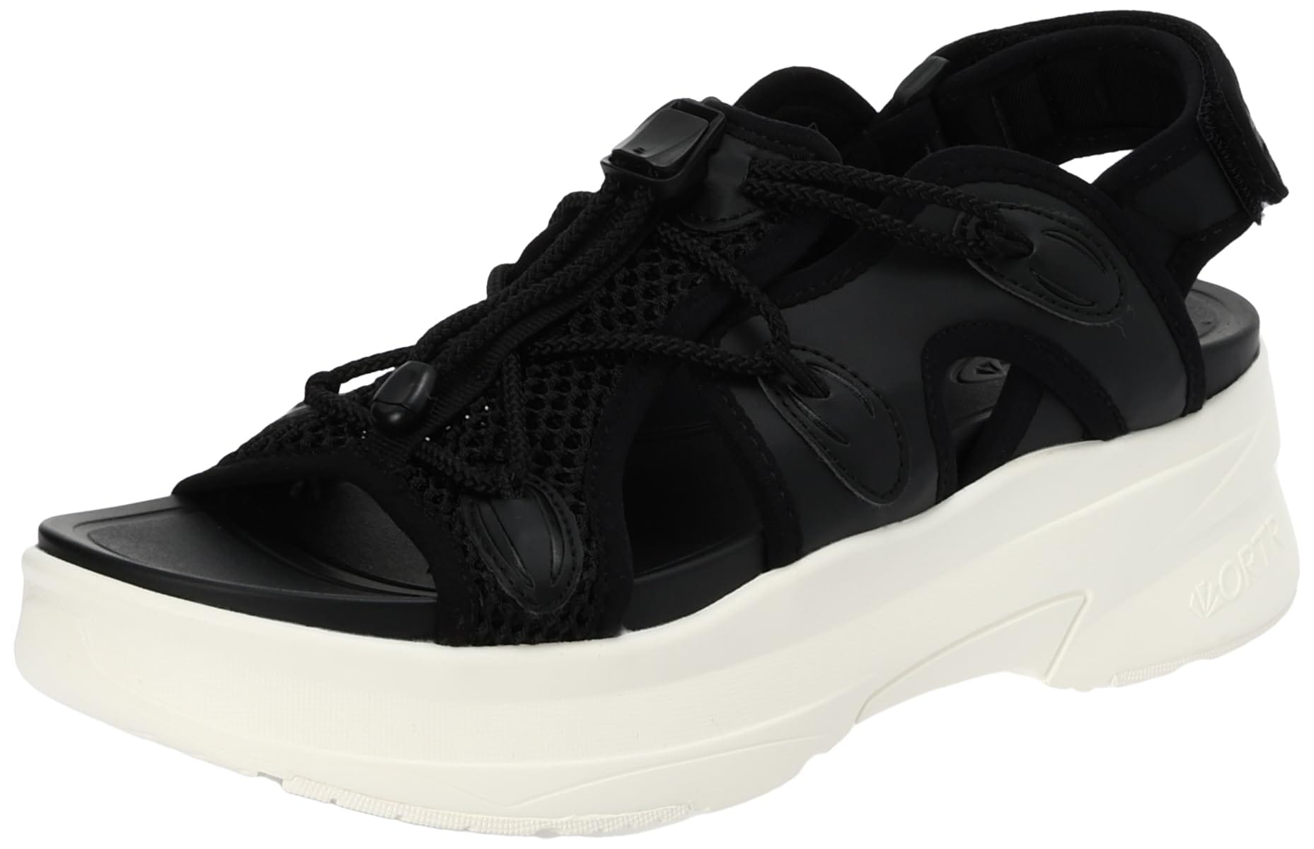 [オリエンタルトラフィック] サンダル スポーツサンダル スポサン レディース 厚底 大きいサイズ 小さいサイズ 柔らかい 楽ちん 歩きやすい アジャスター メッシュ OT3213 ブラック 22.0