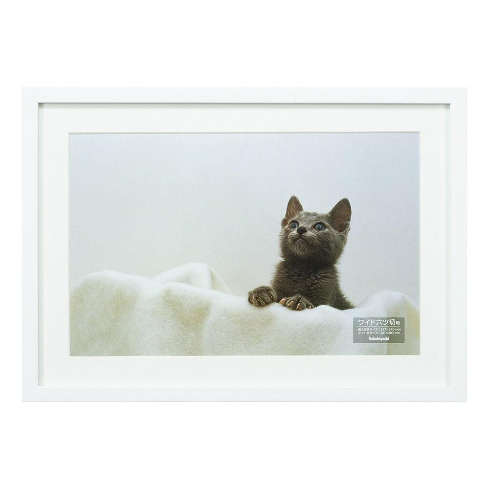 （まとめ買い）木製写真額 W六ツ切 ホワイト F-SW-113-W [x3]