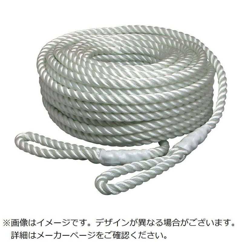 まつうら工業　ウインチ用ナイロンロｰプ(3打ち)12mmΦ×50m両端アイ加工 　NR3STRAND1250