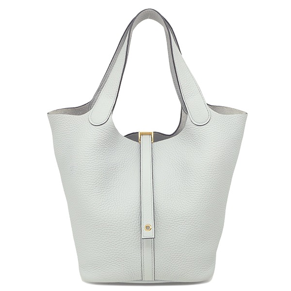 エルメス HERMES ハンドバッグ ピコタンロックMM トリヨンクレマンス ブルーペール ゴールド金具 水色 B刻印（2023年製） 【保存袋】【中古】