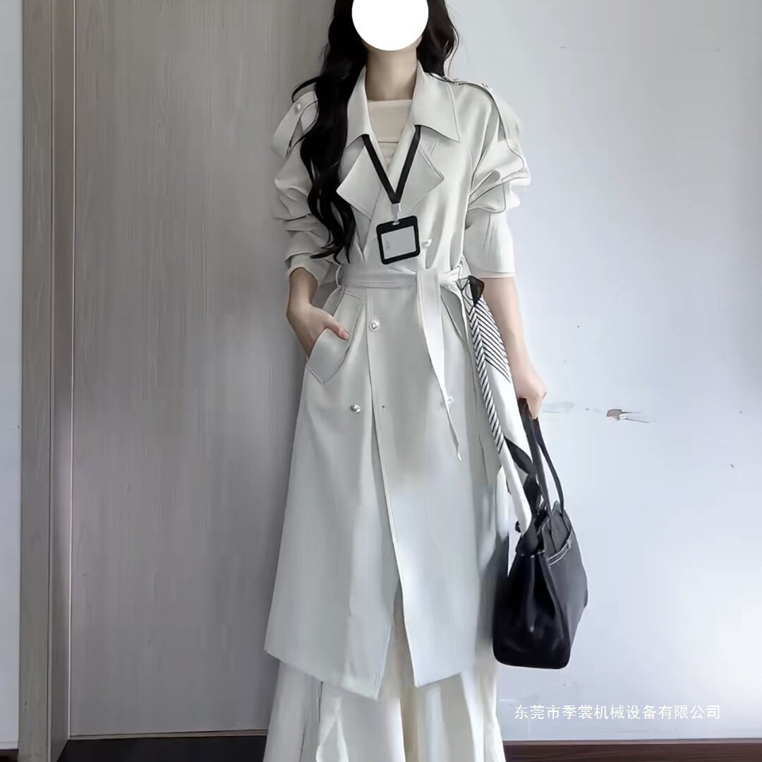 オフホワイト ウインドブレーカージャケット レディース 2025初 新風 小さめ 英国風 カジュアルコート 韓国風