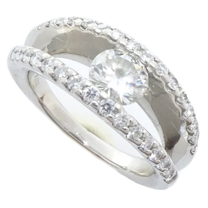 リング 指輪 一粒ダイヤモンド0.44ct/0.36ct 9号 F/VVS2/Very good Pt900プラチナ / 64804【中古】