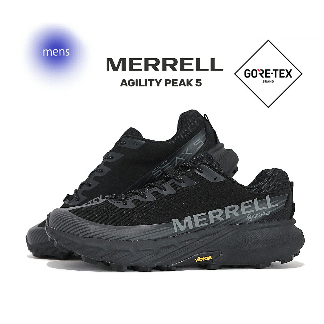 MERRELL メレル GORE-TEX AGILITY PEAK 5 アジリティーピーク5 ゴアテックス スニーカー BLACK ( ブラック 黒 撥水 防水 アウトドア メンズ J067745 )