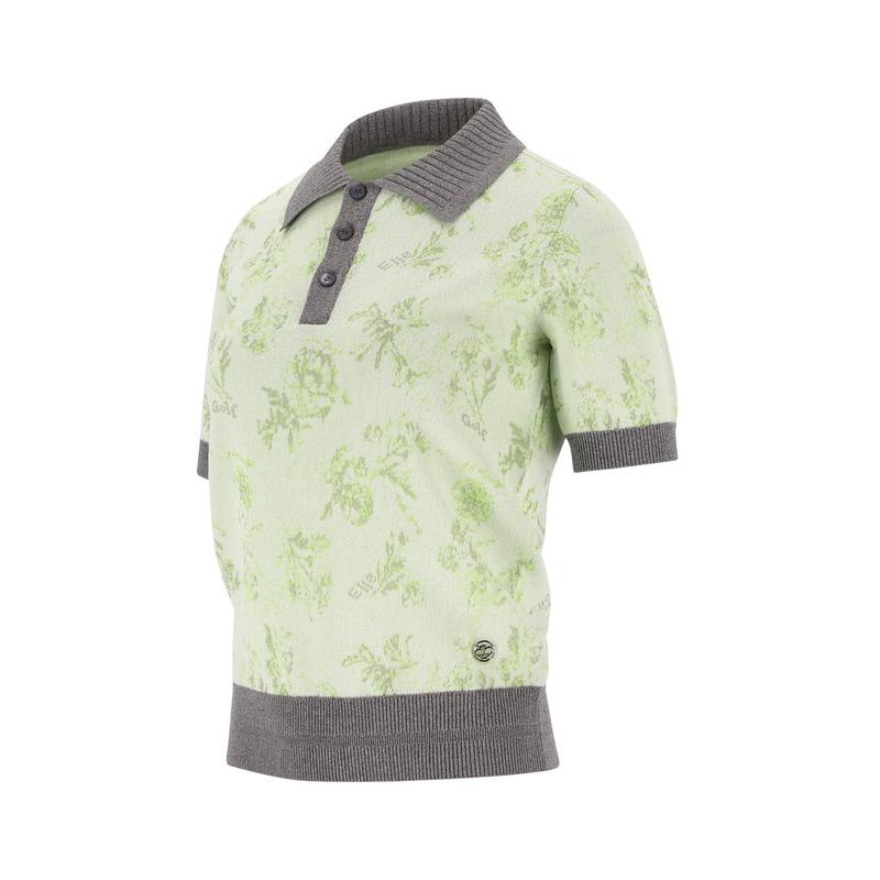 (6L43604 701) 2025年 女性 夏 フラワープリント ポロシャツ