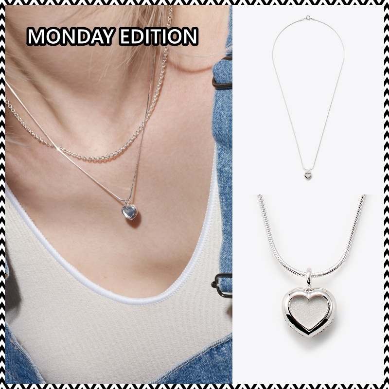 MONDAY EDITION BABY HEART SILVER NEKCLACE
