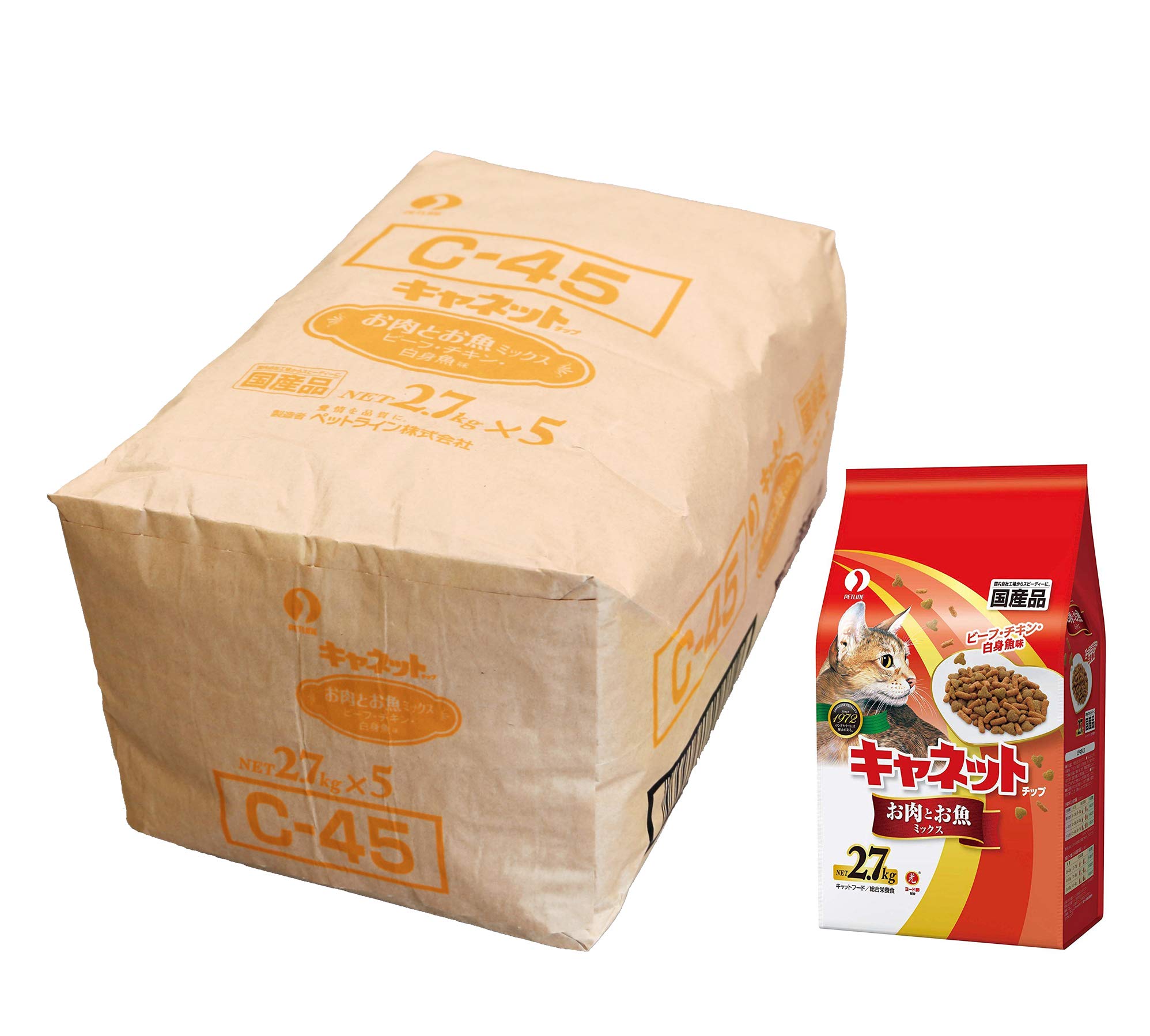 キャネットチップ お肉とお魚ミックス キャットフード ビーフチキン白身魚味 2700G × 5点 (ケース販売)