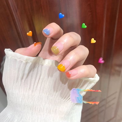 Qoo10] ネイルチップ つけ爪ジェリービーンズマル : ネイル