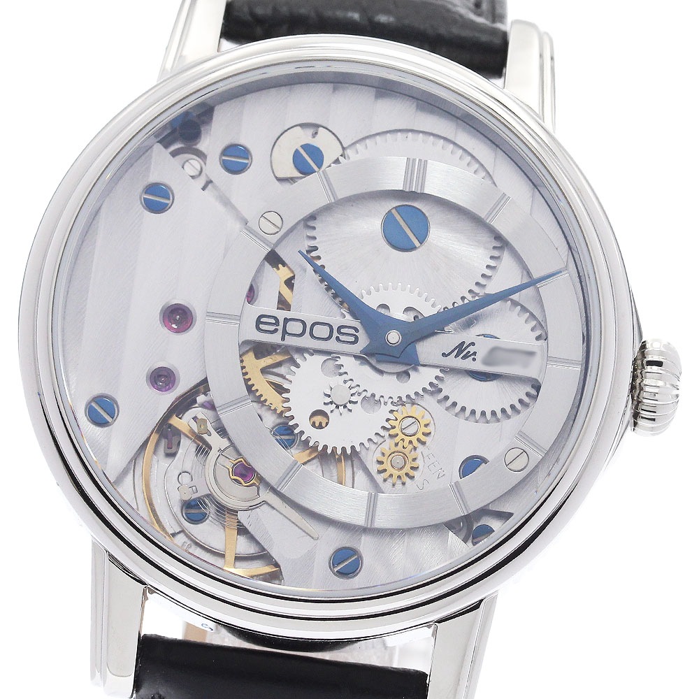 エポス EPOS 3435CGSL ヴェルン 手巻き メンズ 極美品 保証書付き_959932【中古】