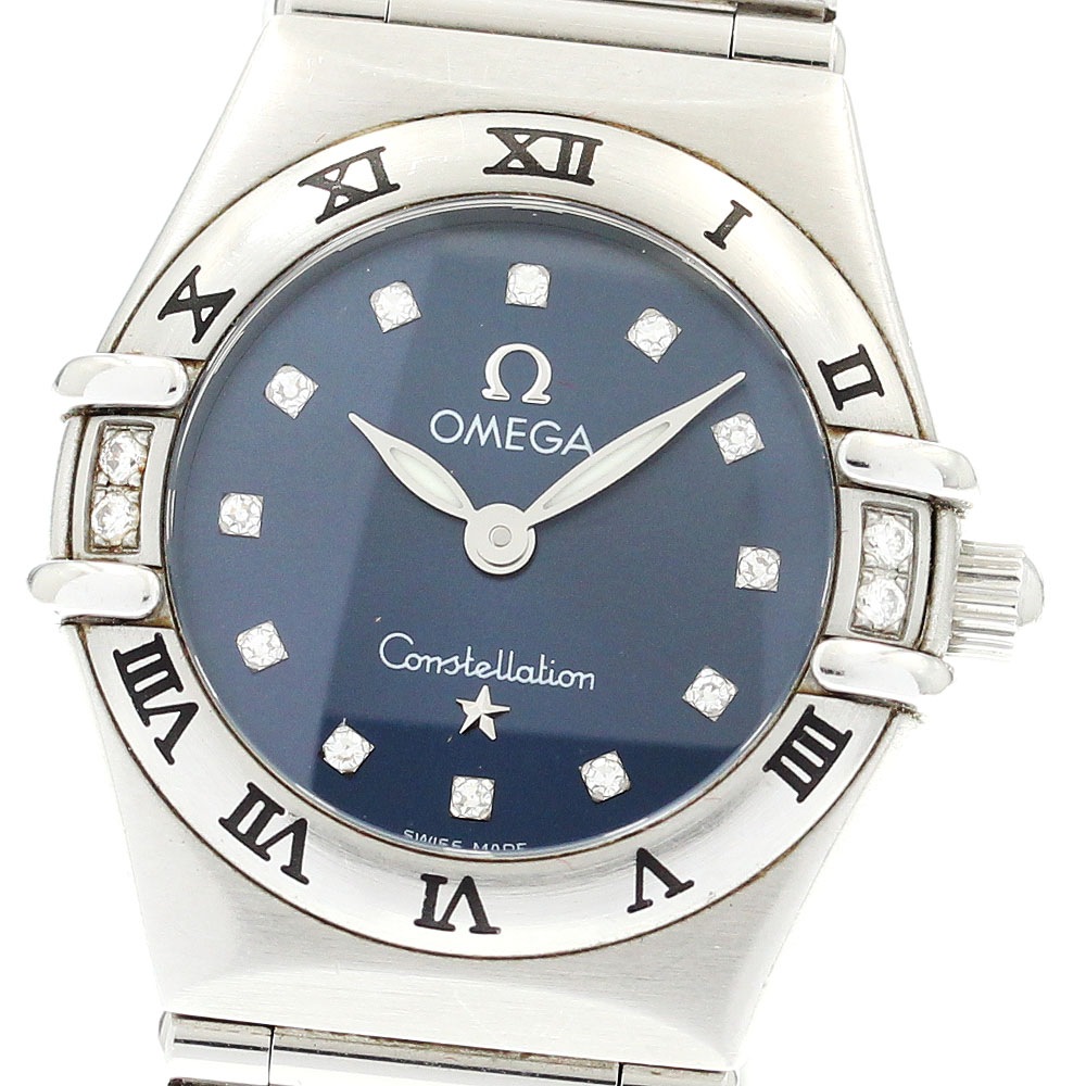 オメガ OMEGA 1567.89 コンステレーション ミニ 12Pダイヤ クォーツ レディース 箱・保証書付き_899855【中古】