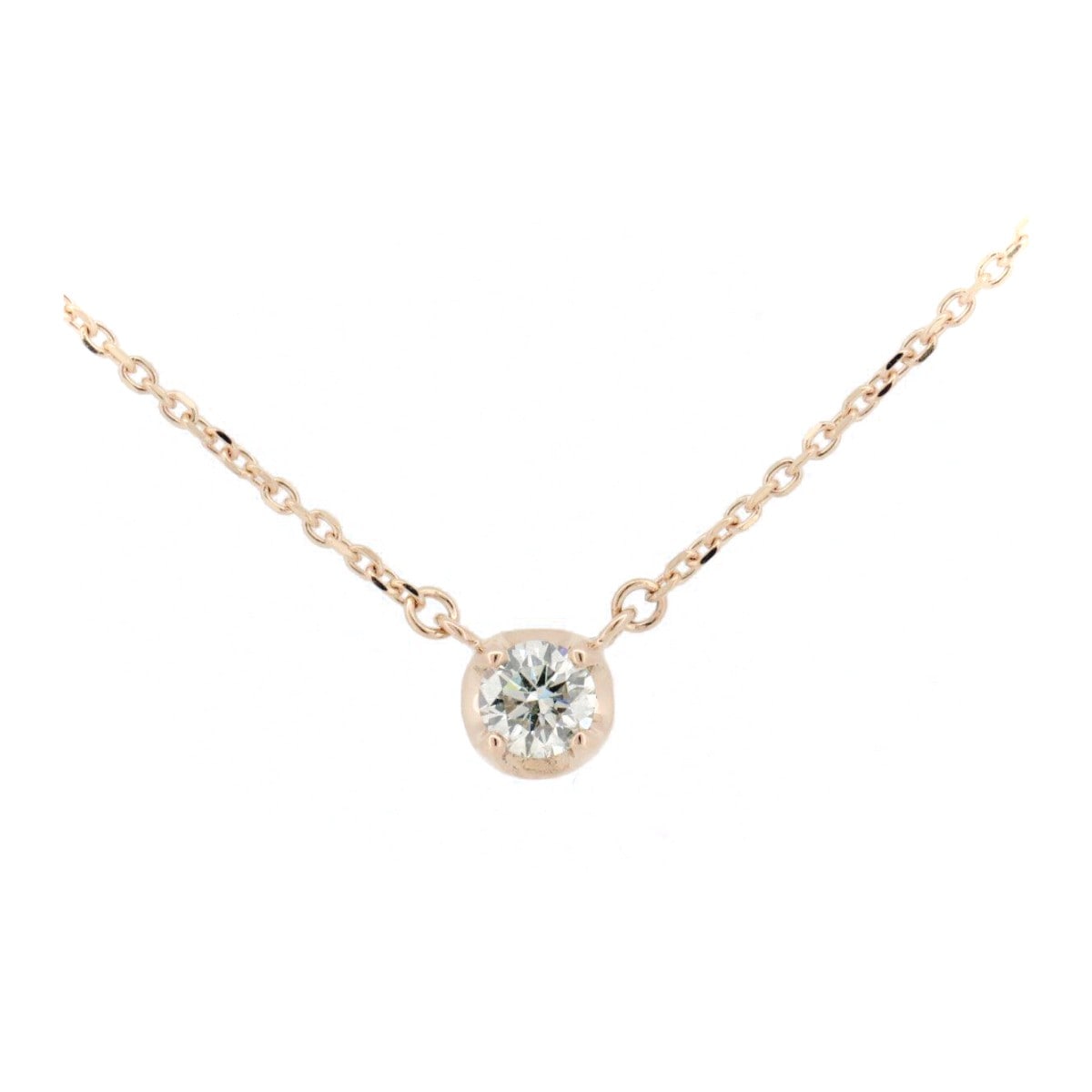 ダイヤモンド ネックレス 0.167ct 4℃ K18PG(18金 ピンクゴールド) 質屋出品