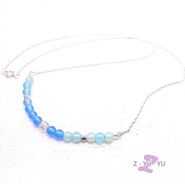 silver925ブルーアゲート ネックレス クリスタルクオーツ 天然石 ZYUYU /ゼットユユ