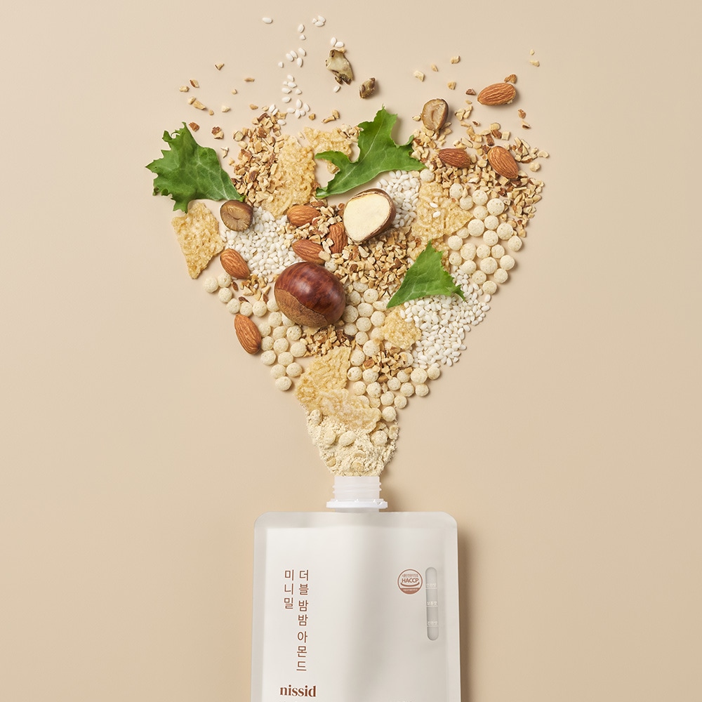 NISSID タンパク質パウダー 一食の食事代わり 穀物味シェイク ミニミル ダブル 栗栗アーモンド (50gX7ea) + マスクパックをプレゼント