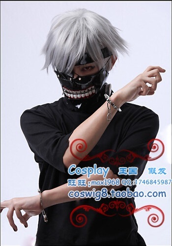【新品開催 】東京喰種トーキョーグール 金木 研 かねき けん コスプレウィッグ 耐熱かつら 変装用 コスチューム専用ネット付