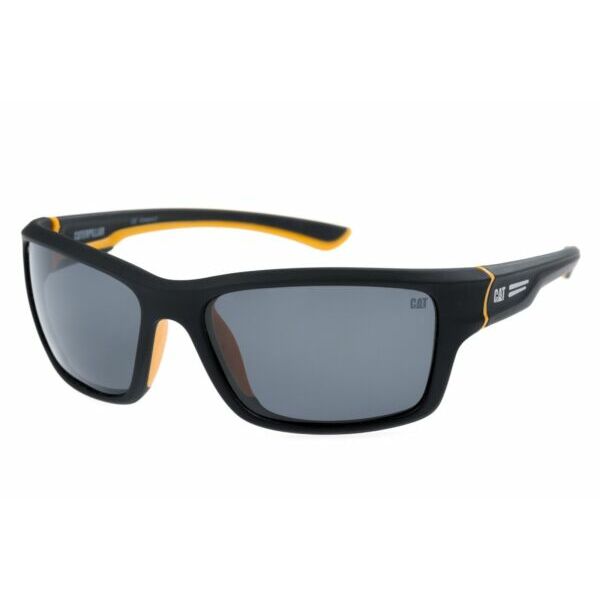 サングラス CAT Ridge Black Sunglasses, Rubberized Matte black frame, solid smoke grey lens