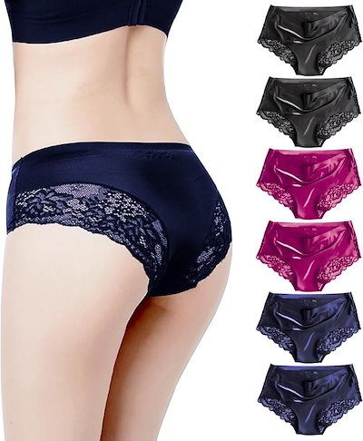 他サイト： ショーツ レディース 6枚組 シームレス 可愛い ビキニ セクシー レース 下着 高通気性 伸縮性 パンツ( E Style, XL)の商品画像