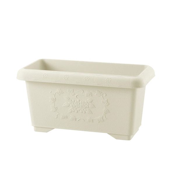 (まとめ) 深型 プランター/植木鉢 (アイボリー 60型) 止水栓付き ガーデニング用品 園芸 (×14個セット)