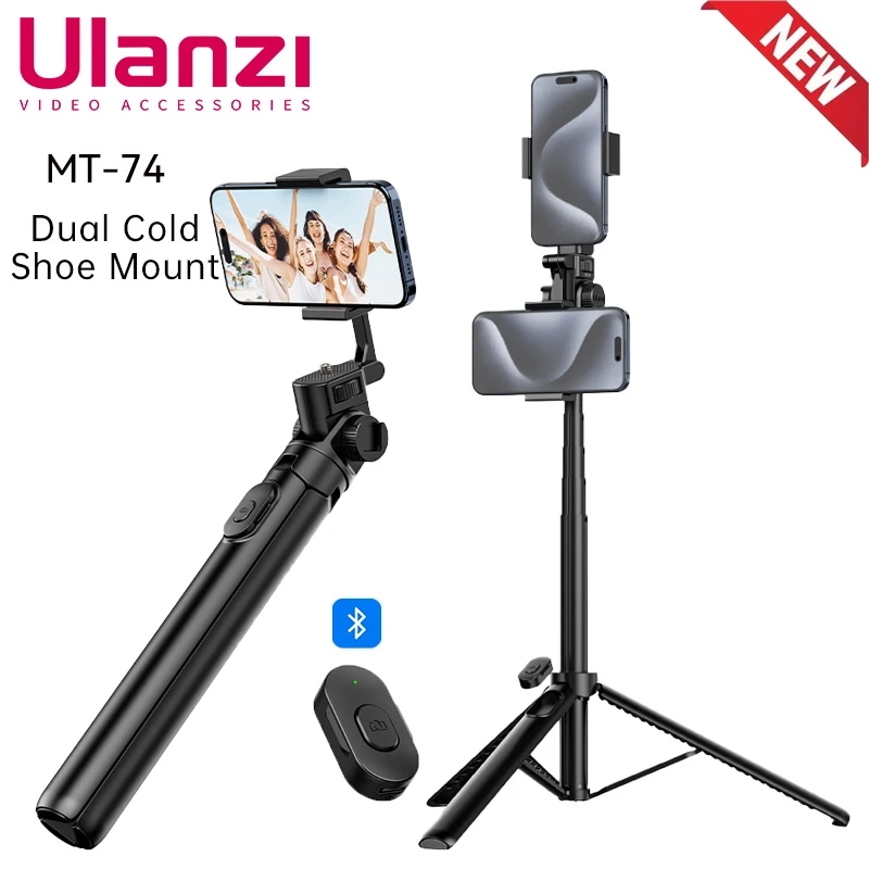 Ulanzi-MT-70ワイヤレスセルフィースティック三脚コールドシューズBluetoothリモート拡張可能iPhoneスマートフォンライブストリーミングスタンド