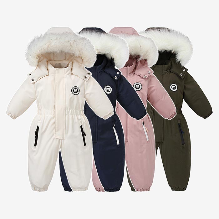 撥水加工 スキーウェア スノーウェア ベビー ジャンプスーツ 裏ボア カーキ グリーン フード付き 雪遊び 80 90 100 110 120 cm 1歳 つなぎ 防寒 防寒着 2歳