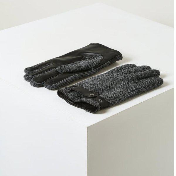 AK Bundang店 グレー ヘリンボーン柄 ウール スマートフォンタッチ手袋 DCGV4F560G2