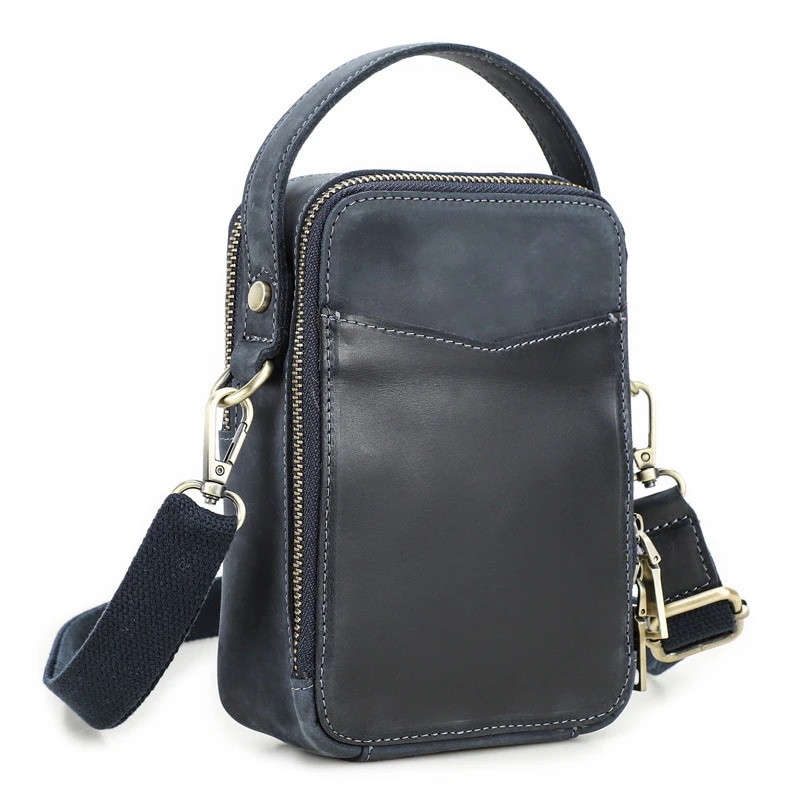 メンズミニバッグ レトロ牛革カジュアル男性シングル 2Wayバッグ ショルダーバッグ 手提げバッグ