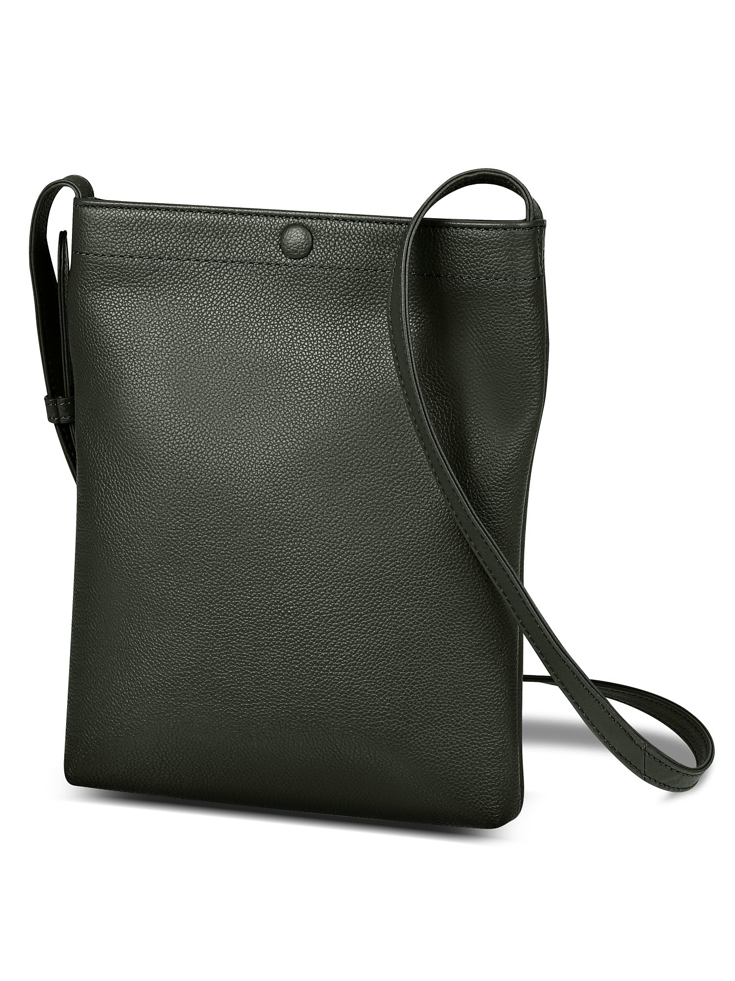 [ムラ] メンズ サコッシュ 軽量 タテ型 薄型 本革 マグネットボタン付 グリーン