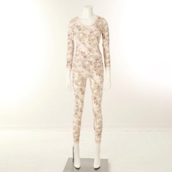 女性バーンアウトプリント室内着SET (WLG2550C,L BR)_s