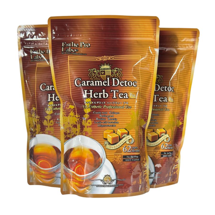 キャラメルデトックハーブティープロ 健康茶 3袋セット(90包入り)