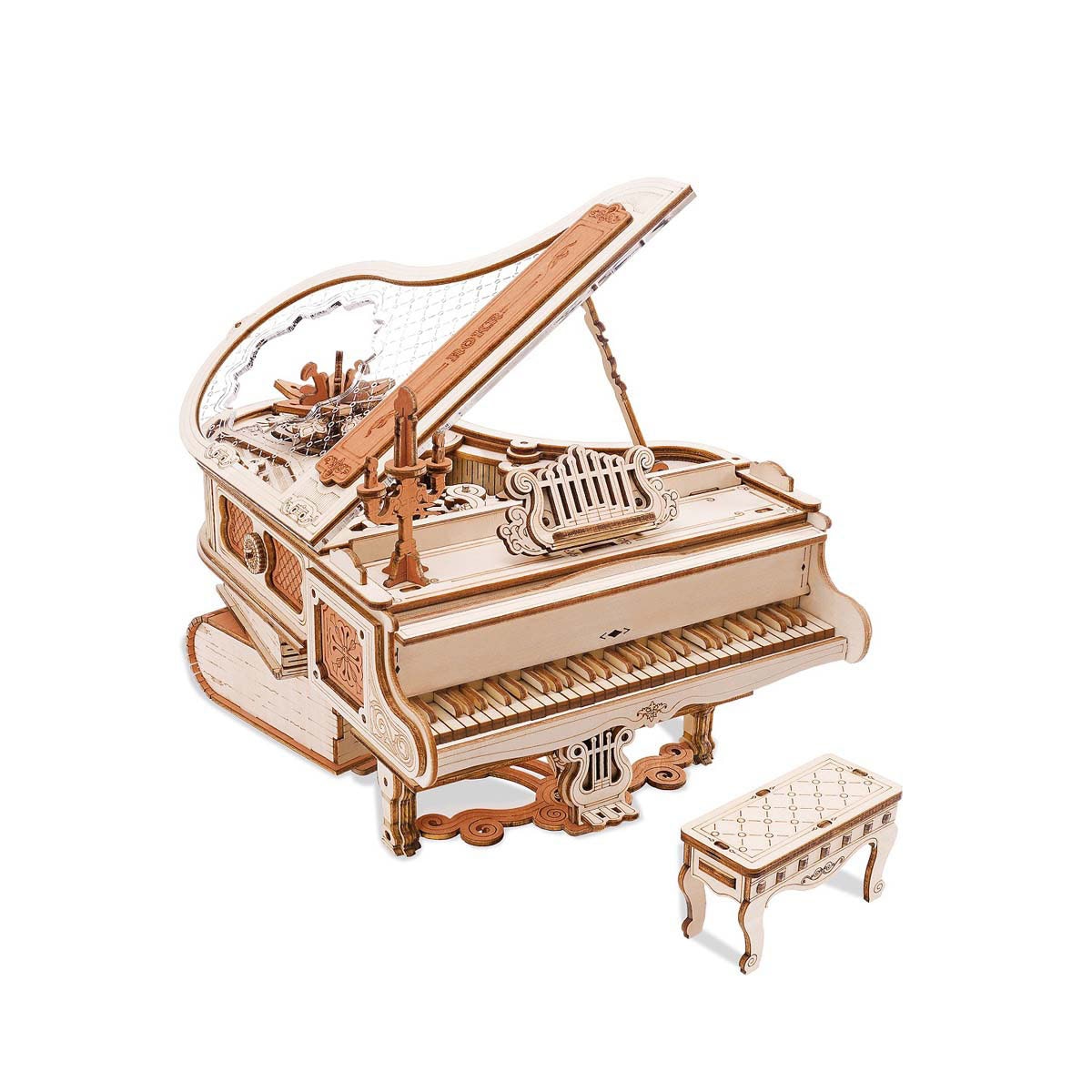 つくるんです 魔法のピアノ(3Dウッドパズル)【AMK81】 ウッドパズル AMK81 マホウノピアノ