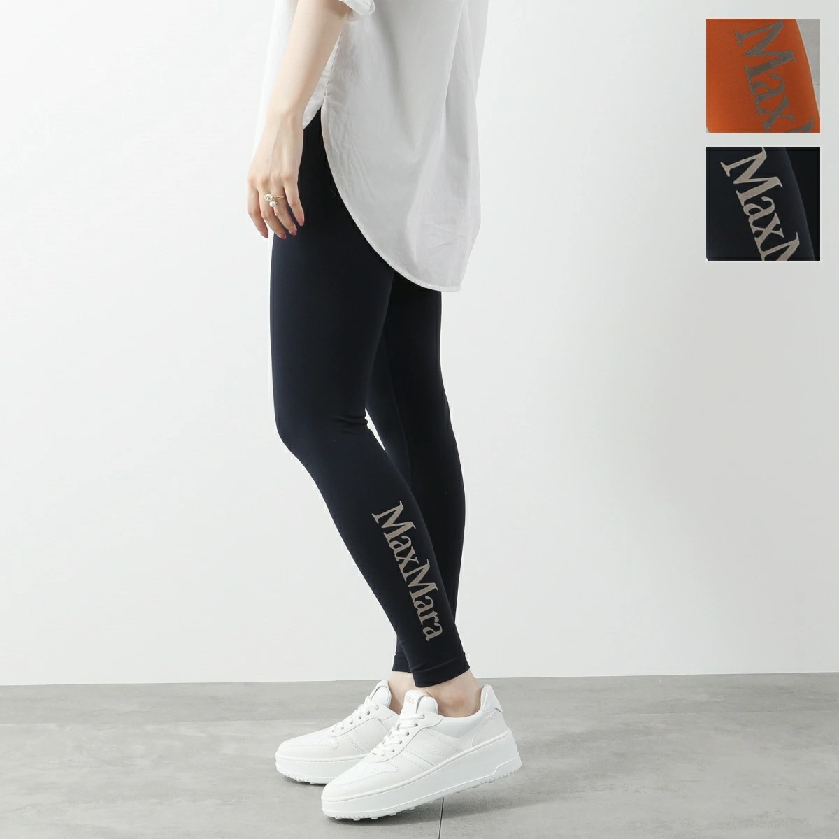 MAX MARA LEISURE マックスマーラ レジャー レギンス FUOCO レディース タイツ スパッツ ロゴ ストレッチ スポーツウェア トレーニング セットアップ可能