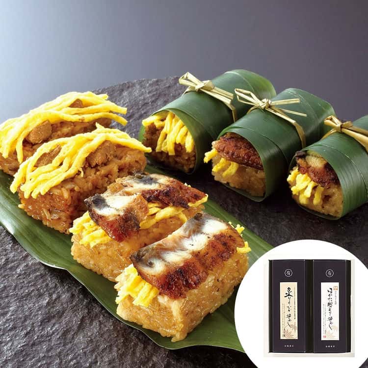 炙りうなぎ笹めし はかた地どり笹めし詰合せ 炙りうなぎ笹めし50g5はかた地どり笹めし45g5 離島は配送不可 7070034 お歳暮 お中元 お土産 ご進物 ギフト 贈り物に最適