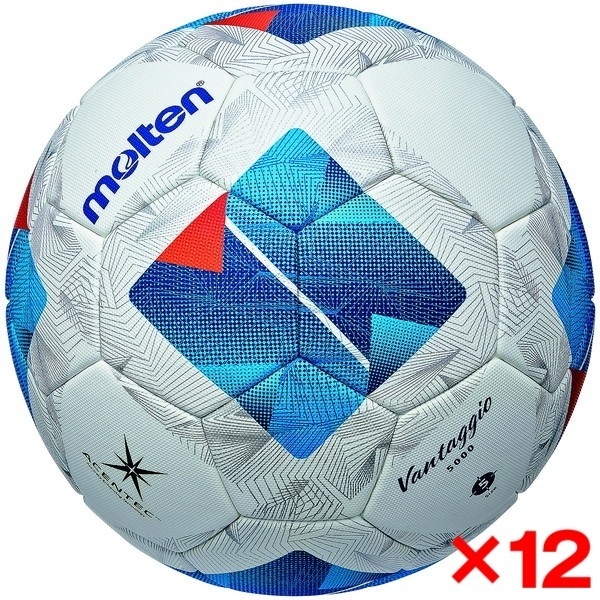 12個セット サッカーボール 5号球 ヴァンタッジオ5000 検定球 国際公認球 ホワイトxブルー F5N5000