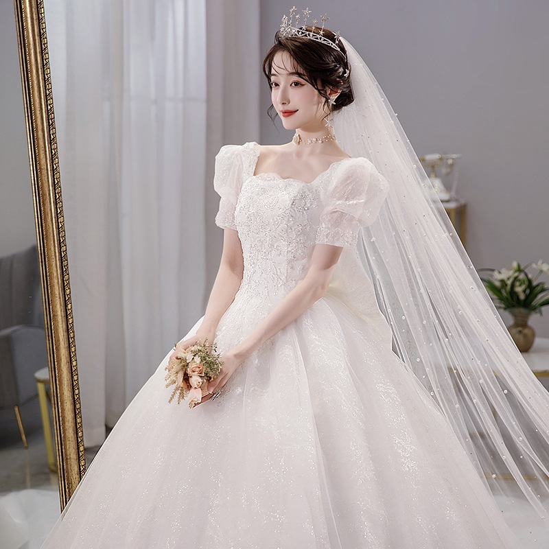 メインウェディングドレス2025ブライダルハイエンドお出かけガーゼ腕カバープラスサイズ妊婦重工業ラージテール