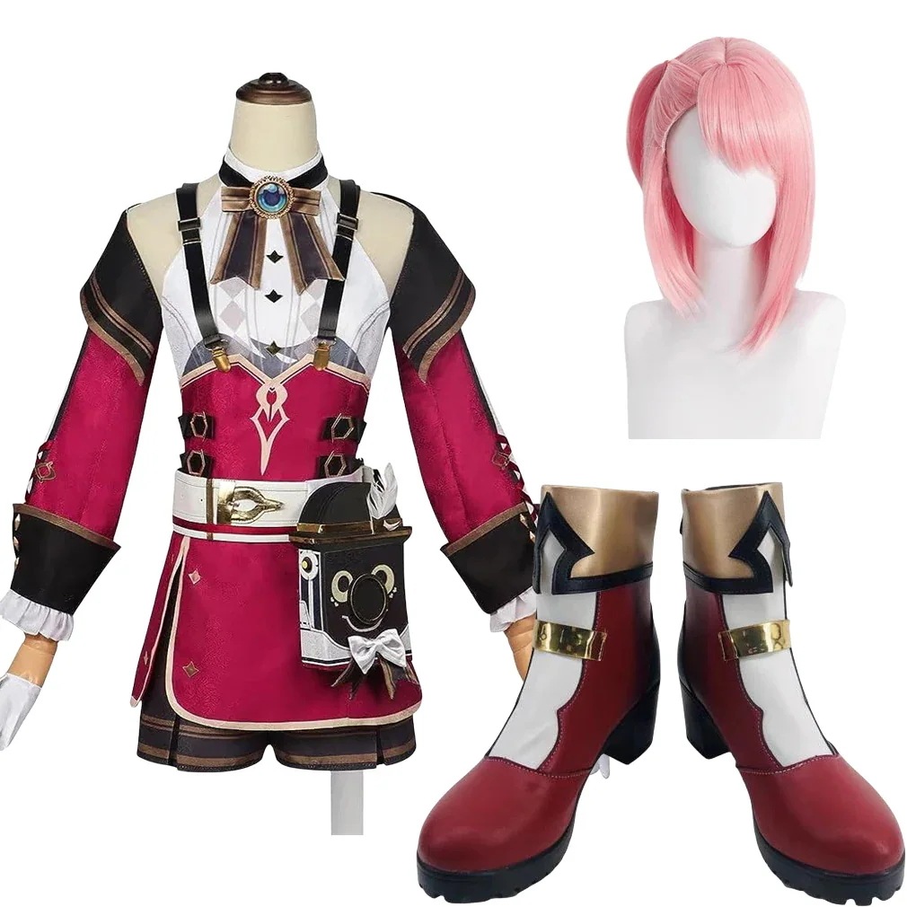 コスプレ衣原神げんしんGenshinシャルロットウィッグ靴付きイベントパーティー変演出服クリスマスパーティー30%までに制限