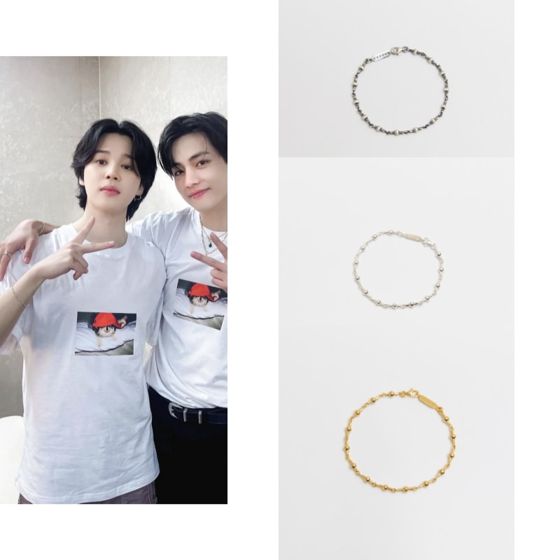 【BTS ジミン着用】 B616シルバーブレスレット　BTSジミンアクセサリー