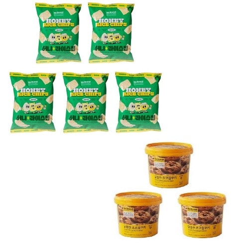 ノーブランドハニーライスチップ200g×5個+チョコチップクッキー400g×3個学校事務所