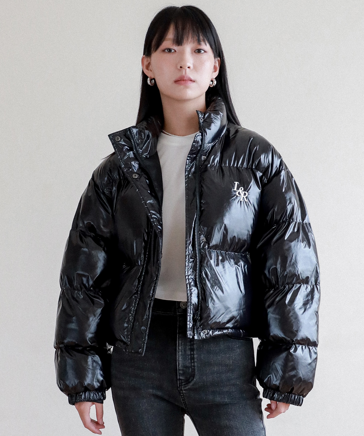 LOSSYROW ロッシーグロッシークロップパディング_ブラック