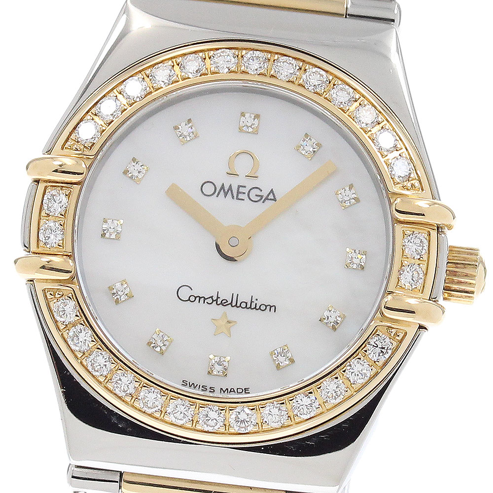 オメガ OMEGA 1365.75 コンステレーション マイチョイス 12P ダイヤベゼル クォーツ レディース 美品 _957835【中古】