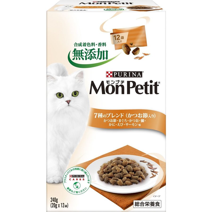 （まとめ買い）ネスレピュリナ モンプチボックス 7種のブレンドかつお節入り 240g（12袋x20ｇ） 猫用 キャットフード [x10]