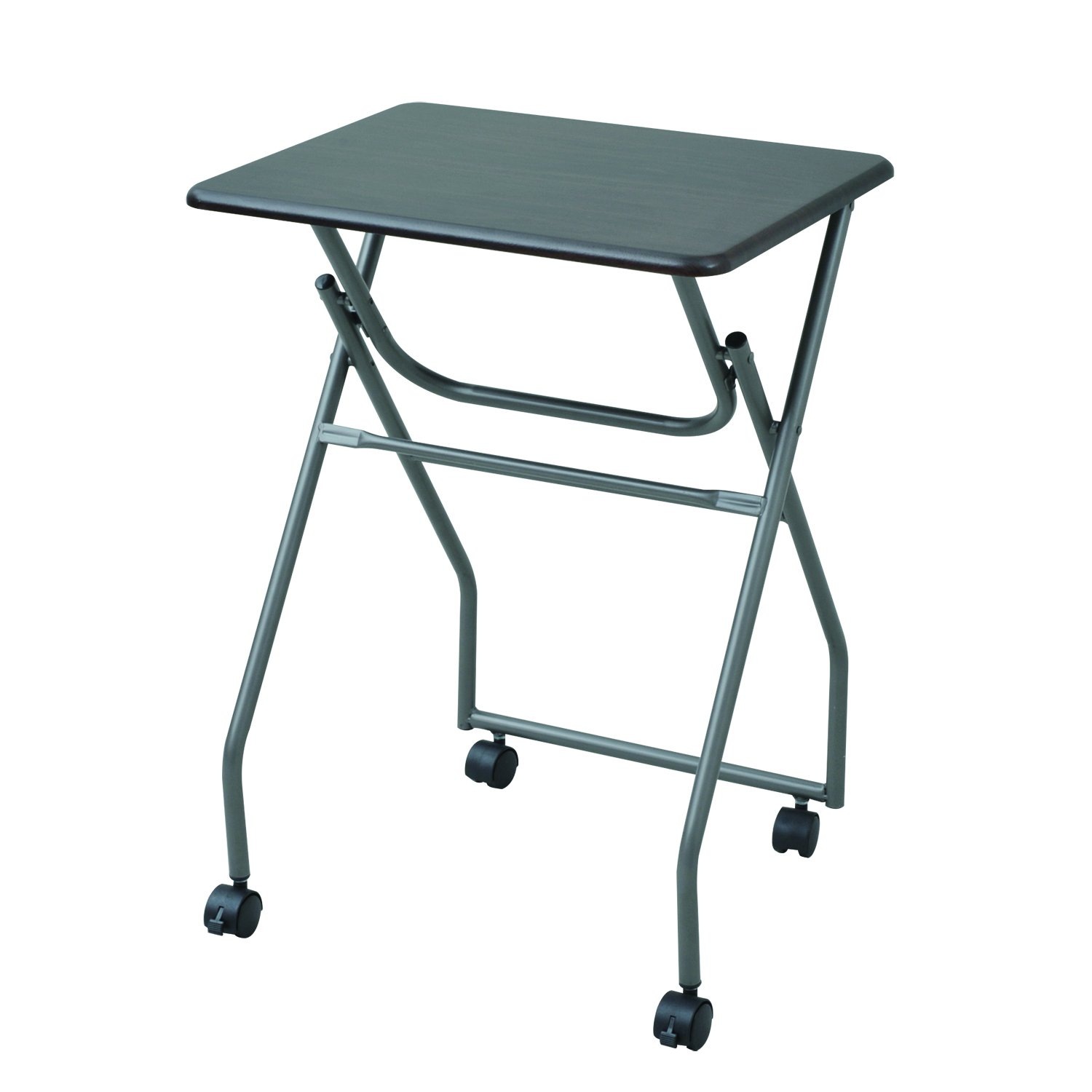 山善(YAMAZEN) 折りたたみミニテーブル キャスター付き ダークブラウン MST-5040(MBRMBR) 幅50×奥行44×高さ71cm