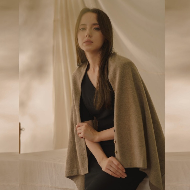 [LJ CASHMERE] 3 in 1 Knit Cape/cashmere100%/cashmere