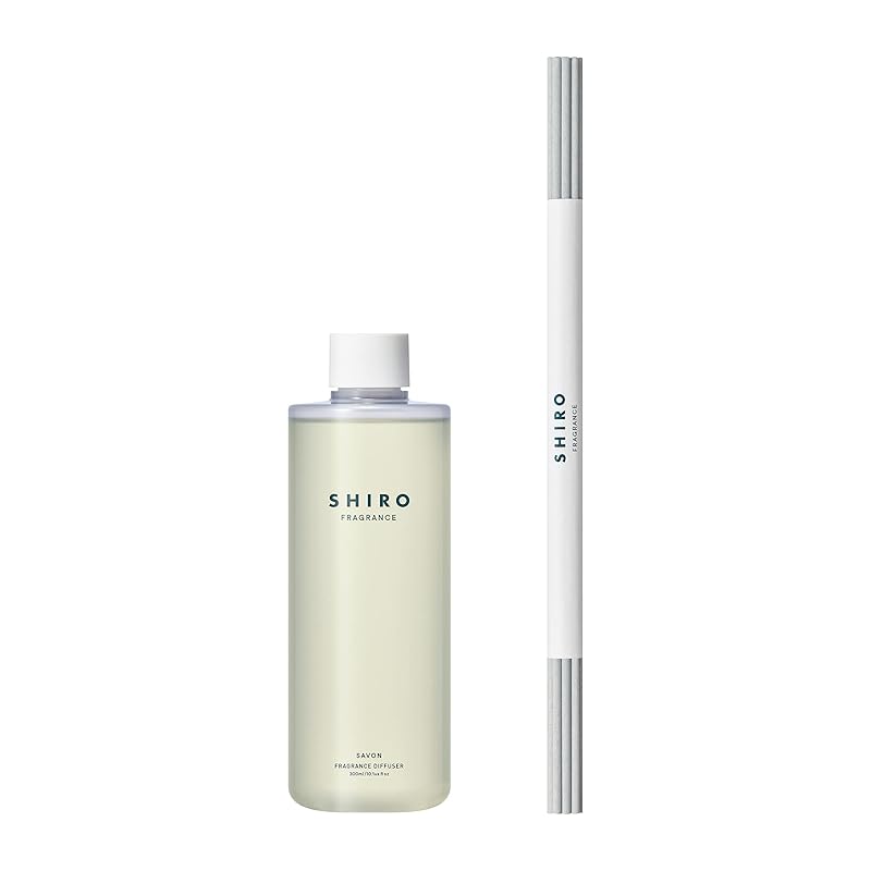 SHIRO サボン フレグランスディフューザーリキッド (300mL / 3か月目安) ルームフレグランス (詰め替え用リキッド+スティック)