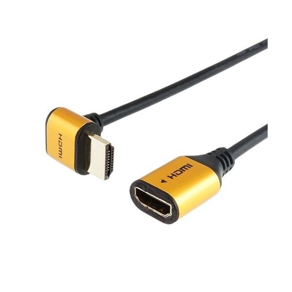 [5個セット]HDMI延長ケーブル L型90度 1m ゴールド HLFM10-587GDX5