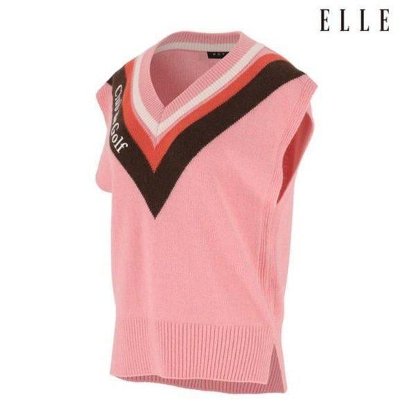 セーブゾーン01 女性 Vネック カラー配色 オーバーフィット ベスト 6J63101 400 (45013614)