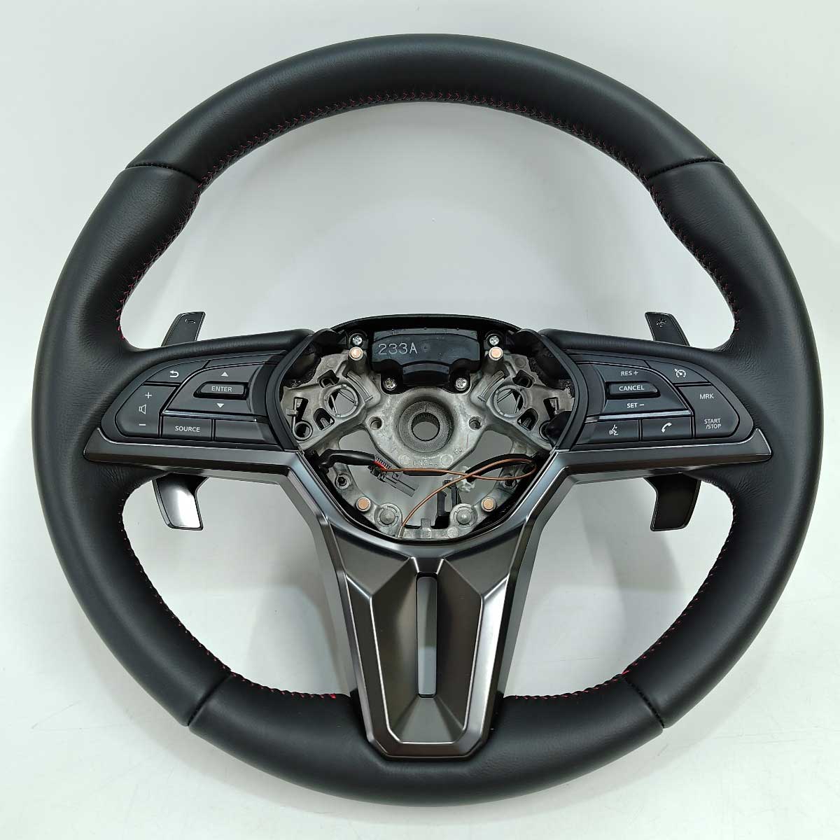 【中古・未使用品】日産 R35 GT-R GTR ステアリング 2024年式 プレミアムエディション 黒革 レッドステッチ NISSAN 純正 新車外し 現行