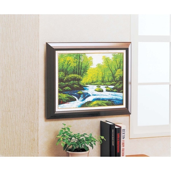 油絵額/木製フレームセット オンタケF6号 工藤昭重 奥入瀬川 43352550mm 化粧箱入り