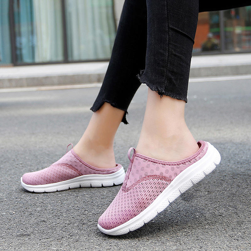 クーポン 軽量 かかとなし スリッポン レディース スニーカー サンダル ローヒール スリッパ カジュアルシューズ 大きいサイズ 履きやすい 春夏秋 おしゃれ 歩きやすい ミュールスニーカー 通気 通