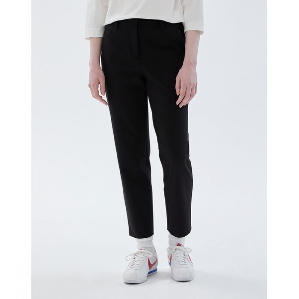 (ヘッジズレディース) 24SS ブラックナイロンブレンドスリムフィットパンツ HSPA4AC11BK