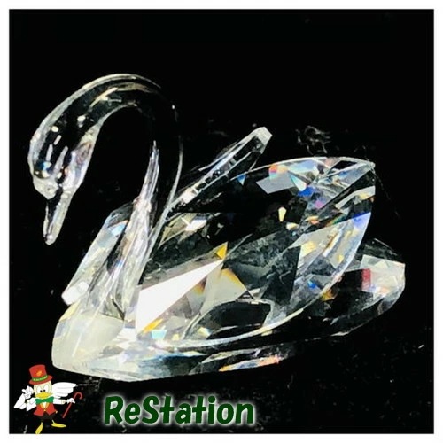 【中古】スワロフスキーSWAROVSKI Swarovski 10006 置物 クリスタル フィギュア スワン (M) クリアー